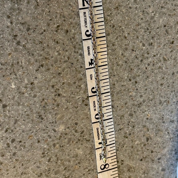 Made In Italy Sterling Silver Flat Byzantine Bracelet 7 1/2” with Lobster Clasp - Picture 8 of 8